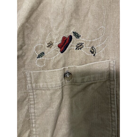 Vtg 90s Looney Tunes Corduroy Small Button Down Long Sleeve Shirt Embroidered - Picture 4 of 7